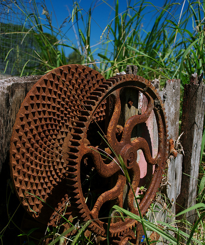 rusty machine parts