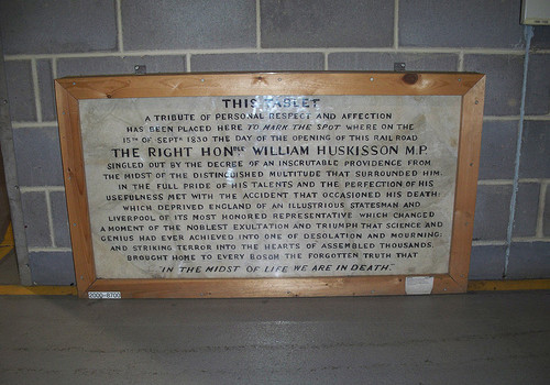 William Huskisson M. P. plaque – National Railway Museum, York, England